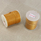2mm round Indian leather - old gold METALLIC - 25m SPOOL