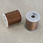 2mm round Indian leather - dark COPPER METALLIC - 25m SPOOL