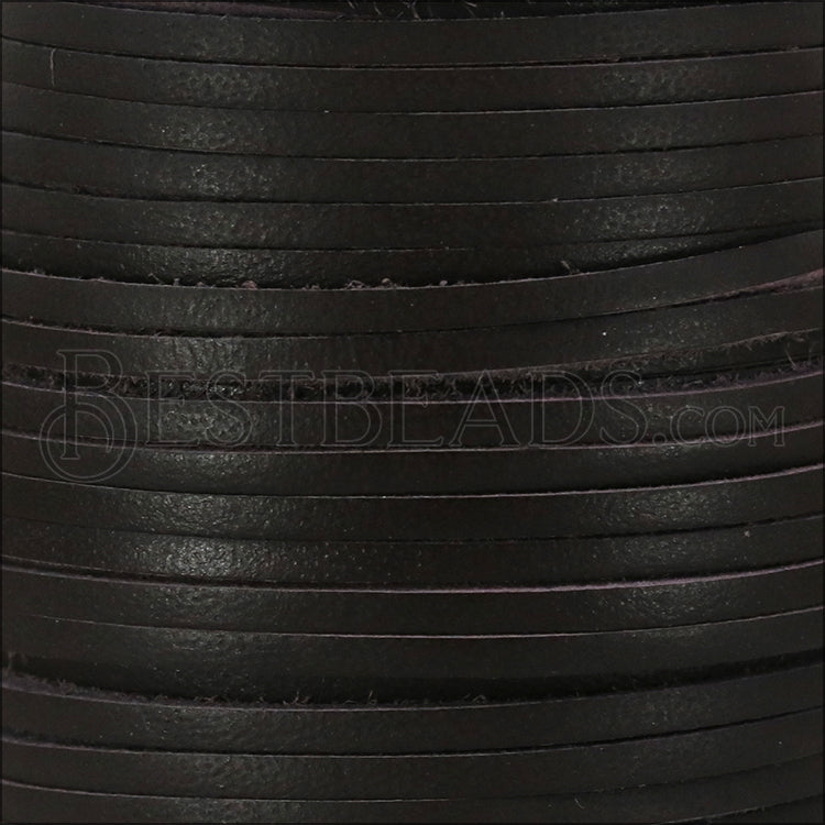 2mm VINTAGE Indian leather - DARK BROWN - 25m SPOOL
