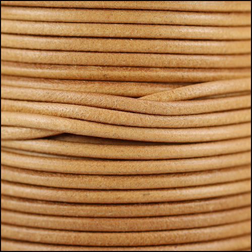 3mm Round Mediterranean Leather NATURAL - METER