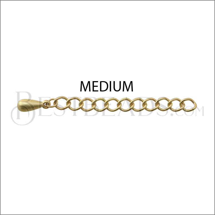 3.5" MEDIUM Extension Chain MATTE GOLD - 50 pcs