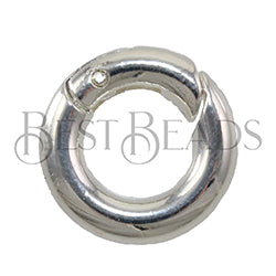 15mm Hinge Ring Clasp SILVER PLATE - 10 clasps