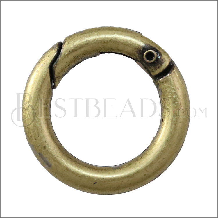 20mm Hinge Ring Clasp ANT. BRASS - 10 clasps