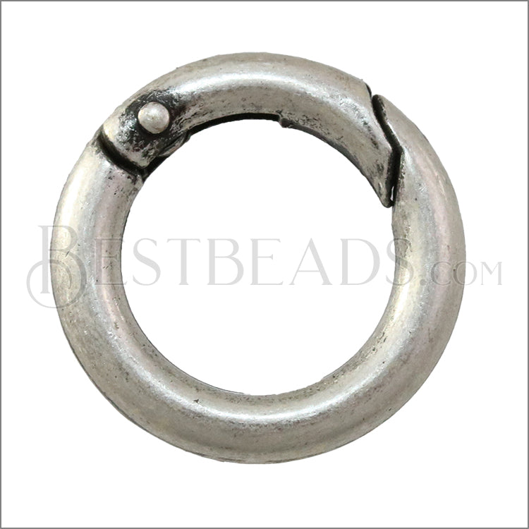 20mm Hinge Ring Clasp ANT. SILVER - 10 clasp