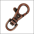 38mm SWIVEL lobster clasp ANT. COPPER - 10 pcs