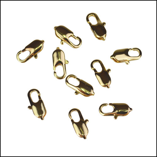 14mm x 5mm Oval Lobster Clasp GOLD - 10 pcs