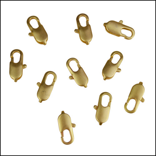 14mm x 5mm Oval Lobster Clasp MATTE GOLD - 10 pcs