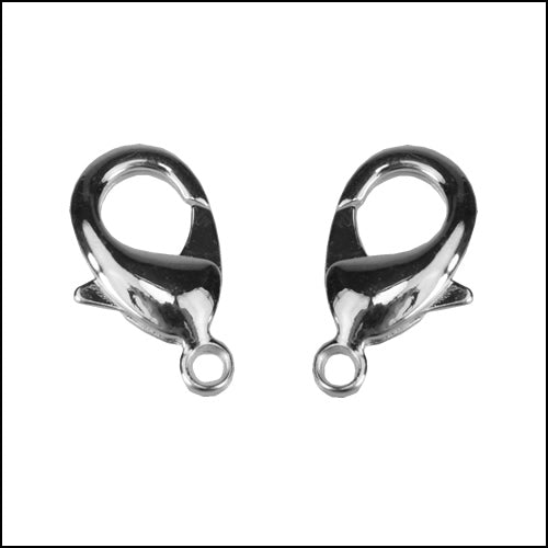 19mm x 11mm Lobster Clasp SILVER PLATED - 5 pcs