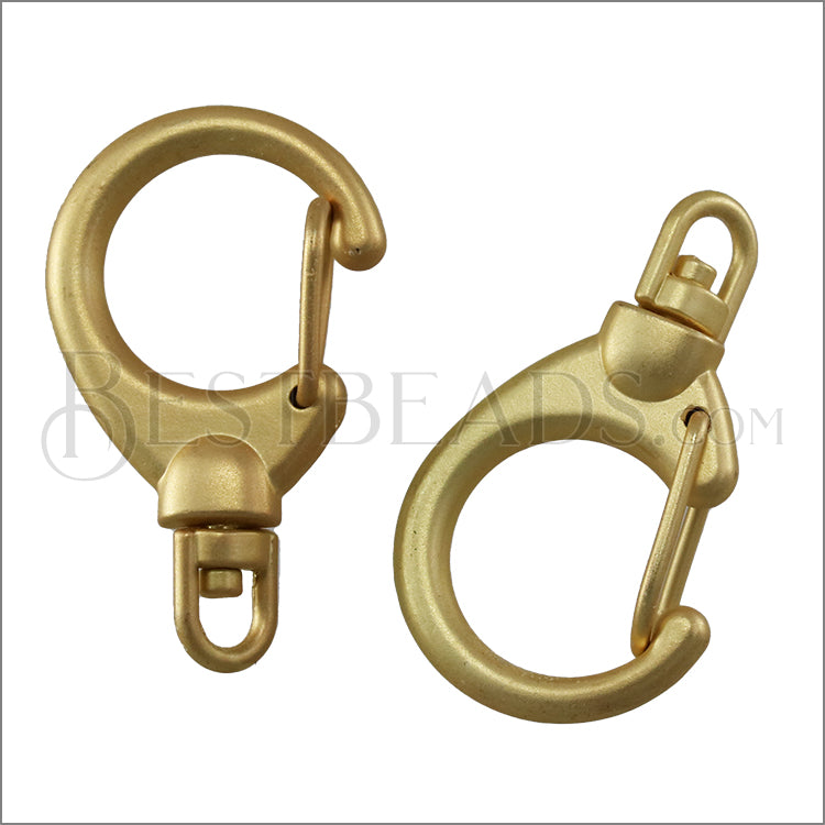 33mm x 19mm Pulley Clasp MATTE GOLD - 10 pcs