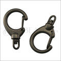 33mm x 19mm Pulley Clasp MATTE GUNMETAL - 10 pcs