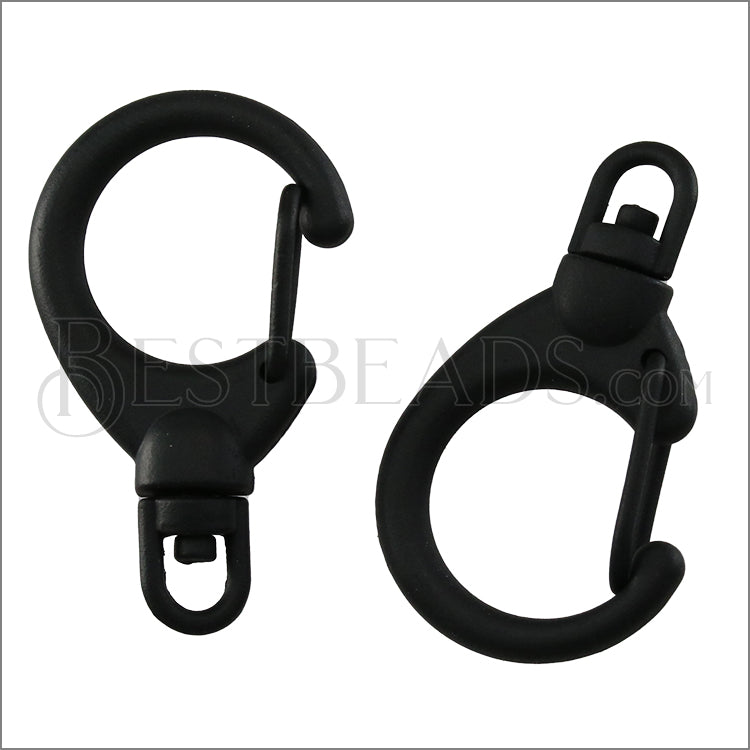 33mm x 19mm Pulley Clasp NITE BLACK - 10 pcs