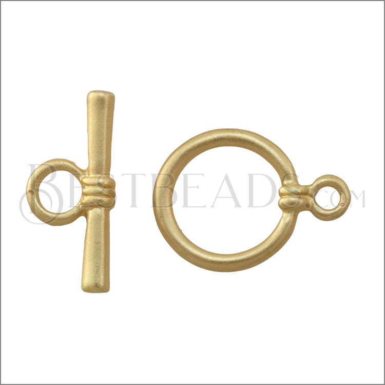 13mm Ornate Toggle Clasp MATTE GOLD - 10 clasps