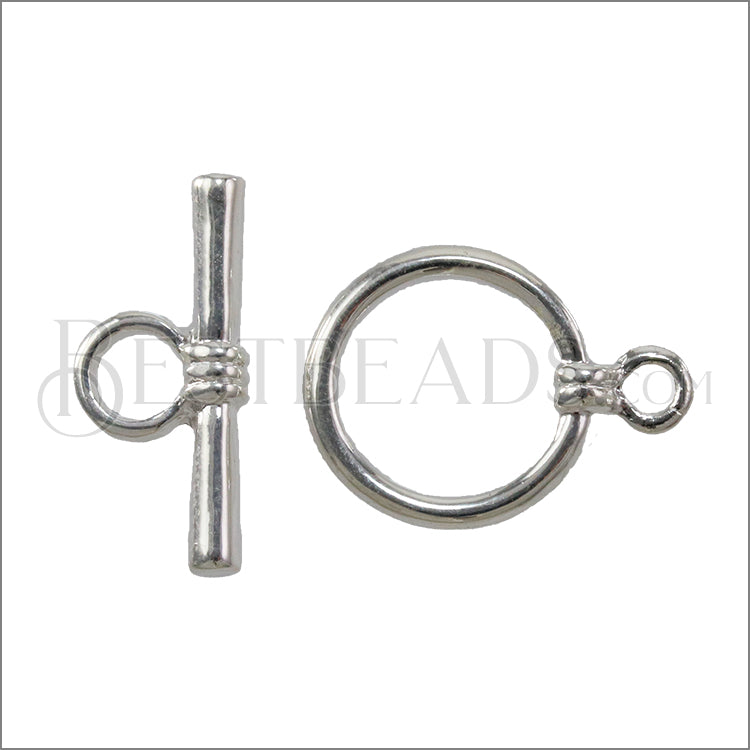 13mm Ornate Toggle Clasp SILVER PLATE - 10 clasps