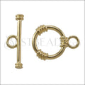 14mm Triple Ornate Toggle Clasp GOLD - 10 clasps