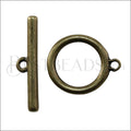 18mm Toggle Clasp ANT BRASS - 10 clasps