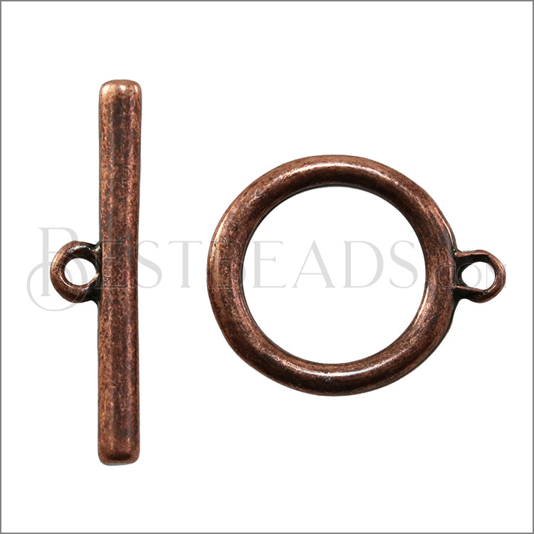 18mm Toggle Clasp ANT COPPER - 10 clasps