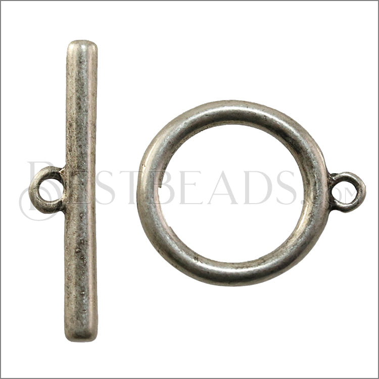 18mm Toggle Clasp ANT SILVER - 10 clasps