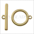 18mm Toggle Clasp MATTE GOLD - 10 clasps
