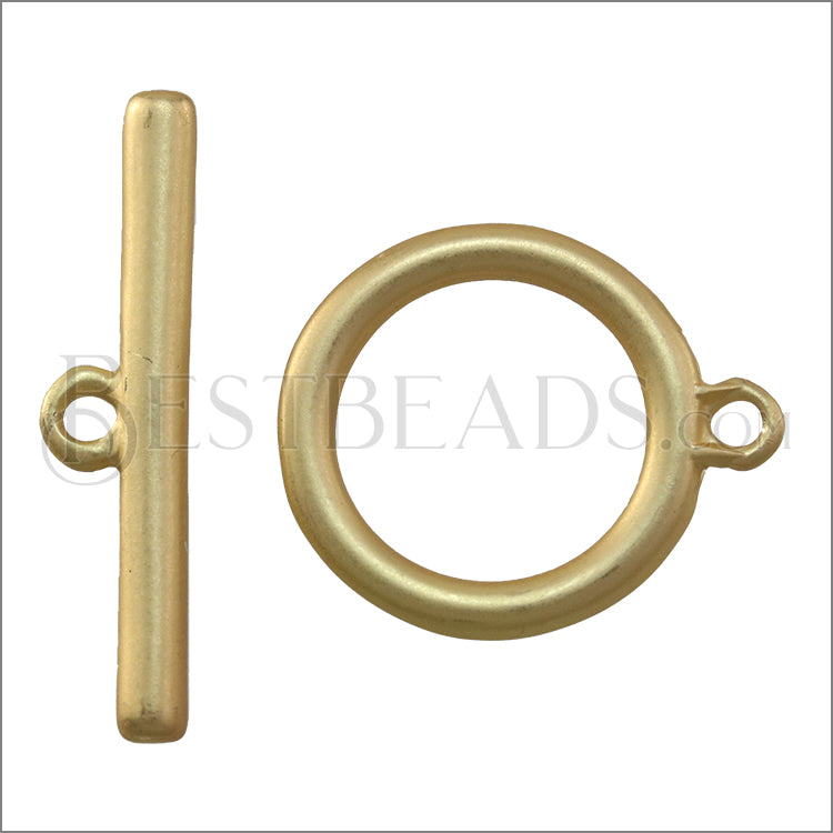 18mm Toggle Clasp MATTE GOLD - 10 clasps