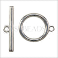 18mm Toggle Clasp SILVER PLATE - 10 clasps