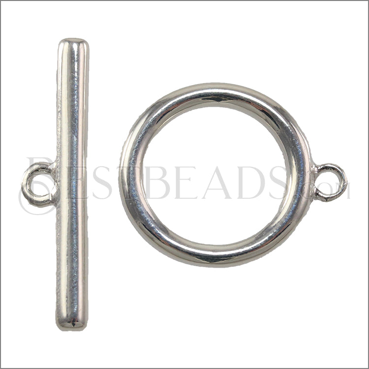 18mm Toggle Clasp SILVER PLATE - 10 clasps