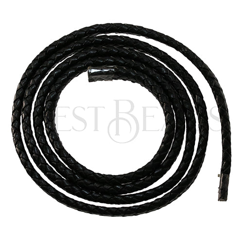 MINI Regaliz® Indian Braided Leather BLACK - 1 meter