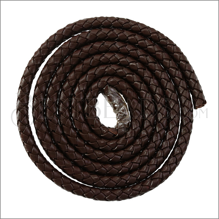 MINI Regaliz® Indian Braided Leather DARK BROWN - 1 meter coil