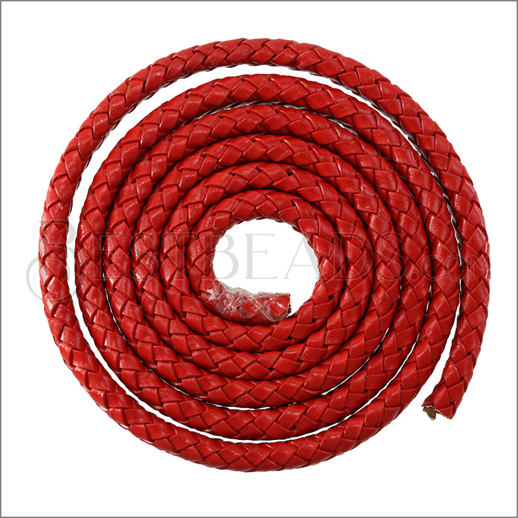 MINI Regaliz® Indian Braided Leather CRIMSON - 1 meter