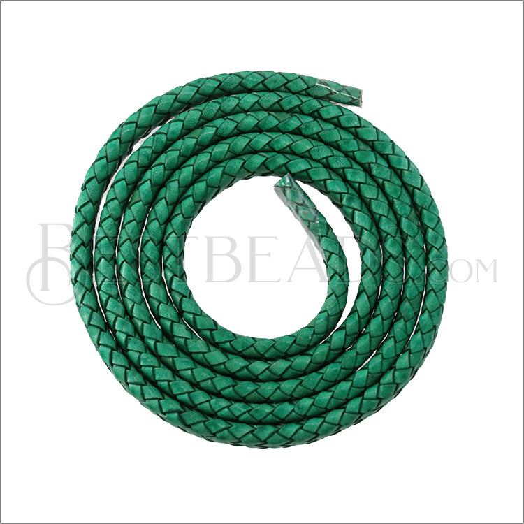 MINI Regaliz® Indian Braided Leather DESERT GREEN - 1 meter