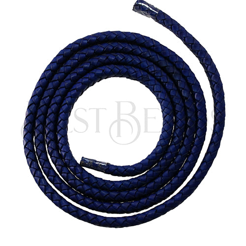 MINI Regaliz® Indian Braided Leather ROYAL BLUE NATURAL - 1 meter