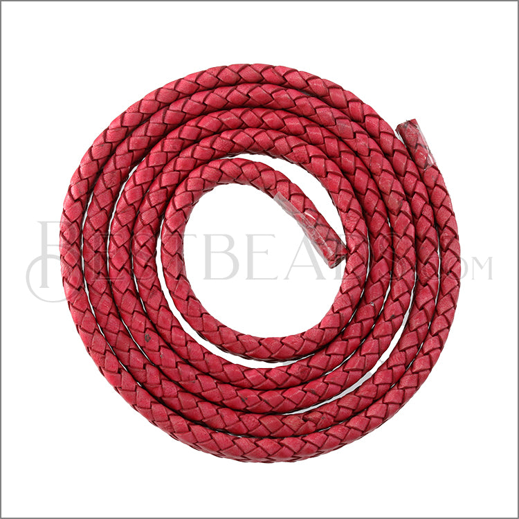 MINI Regaliz® Indian Braided Leather PINK FUCHSIA - 1 meter