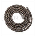 MINI Regaliz® Indian Braided Leather GRAY DIST NATURAL - 1 meter
