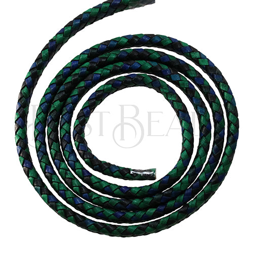 MINI Regaliz® Indian Braided Leather KINTE BLUE - 1 meter