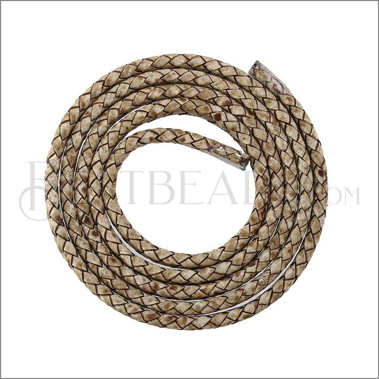MINI Regaliz® Indian Braided Leather ENGLISH TAN - 1 meter