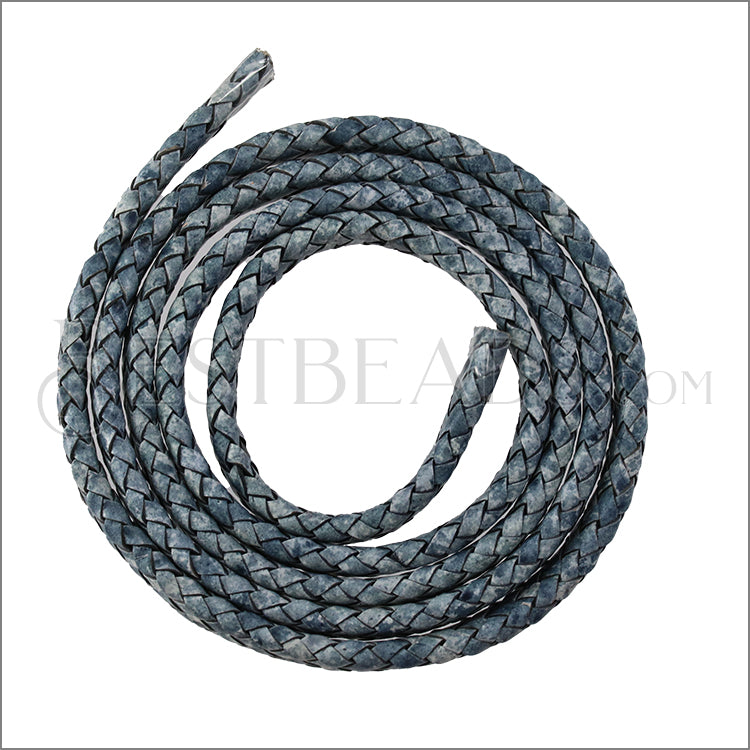 MINI Regaliz® Indian Braided Leather MIDNIGHT BLUE ANT - 1 meter