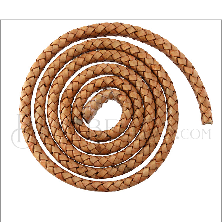 MINI Regaliz® Indian Braided Leather Natural Tan - 1 meter