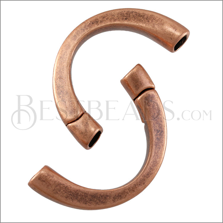 Regaliz® HALF CIRCLE Magnetic Clasp ANT. COPPER - 5 clasps