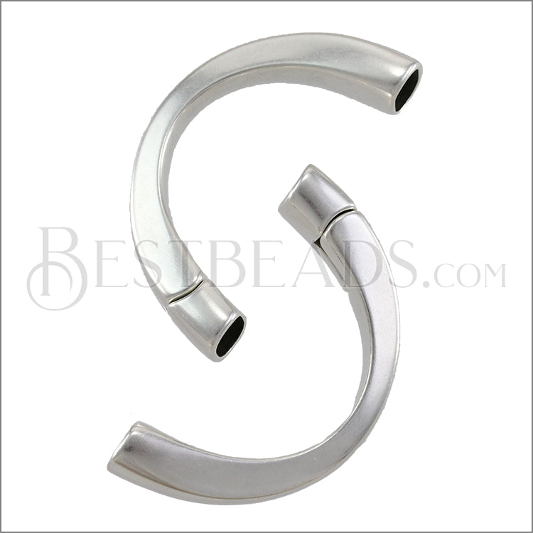 Regaliz® HALF CIRCLE Magnetic Clasp ANT. SILVER - 5 clasps