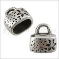 Regaliz® FLORAL BURST loop end ANT. SILVER - 10 pcs