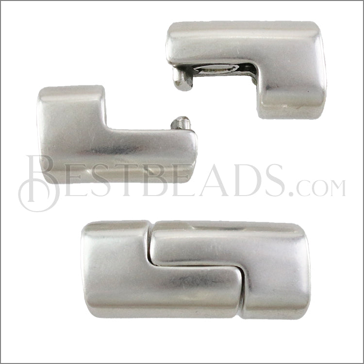 Regaliz® SIDEWAYS Magnetic Clasp ANT. SILVER - 10 clasps