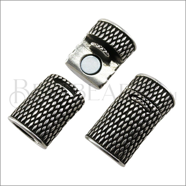 Regaliz® SCALES magnetic clasp ANTIQUE SILVER - 10 clasps