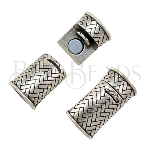Regaliz® TILES magnetic clasp ANTIQUE SILVER - 5 clasps