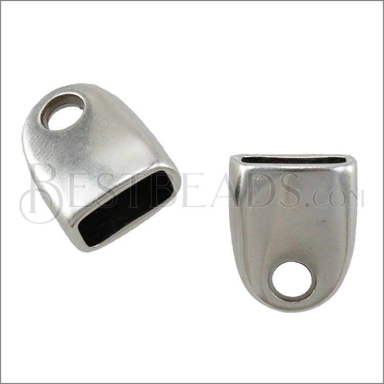 Regaliz® STRAIGHT END clasp ANT. SILVER - 10 pcs