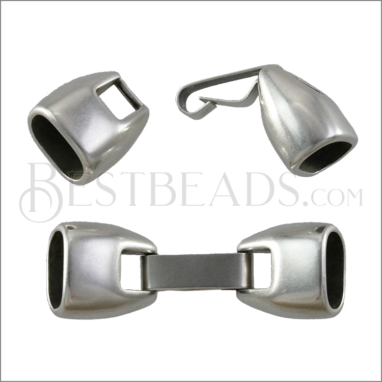 Regaliz® SNAP clasp ANT. SILVER - 10 clasps