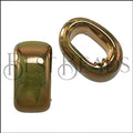 Regaliz® 10mm OVAL ceramic bead YELLOW:ORANGE:GREEN - 10 pcs