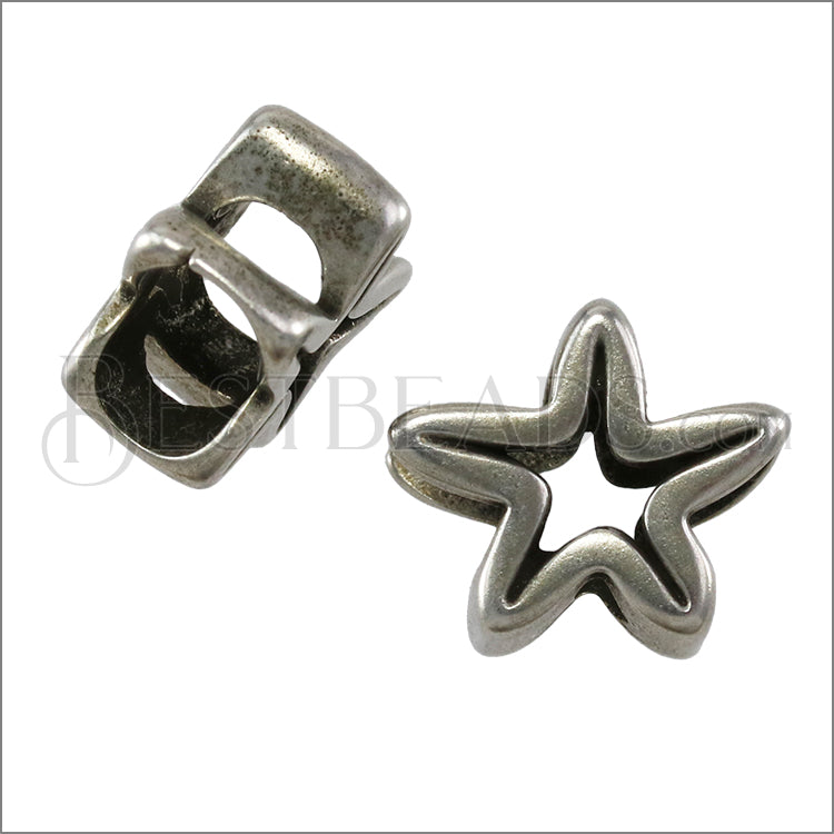 Regaliz® OPEN STARFISH spacer ANT SILVER - 10 pcs