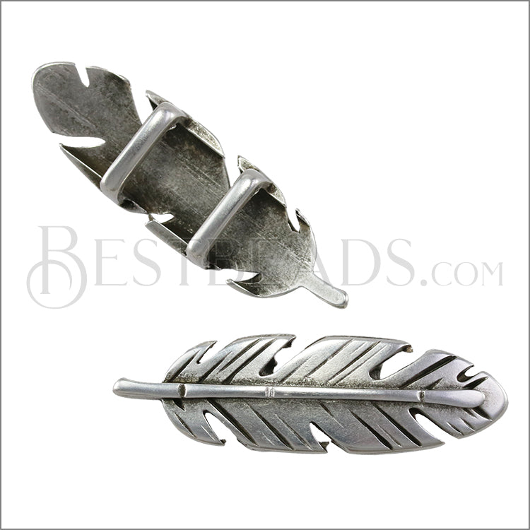 Regaliz® FEATHER spacer ANT SILVER - 10 pcs