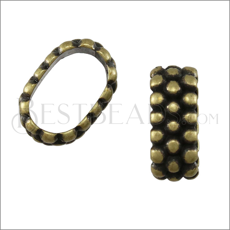 Regaliz® TRIPLE DOT RING spacer ANT BRASS - 10 pcs