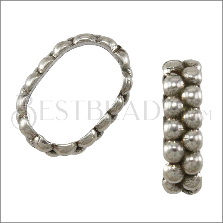 Regaliz® DOUBLE DOT RING spacer ANT SILVER - 10 pcs