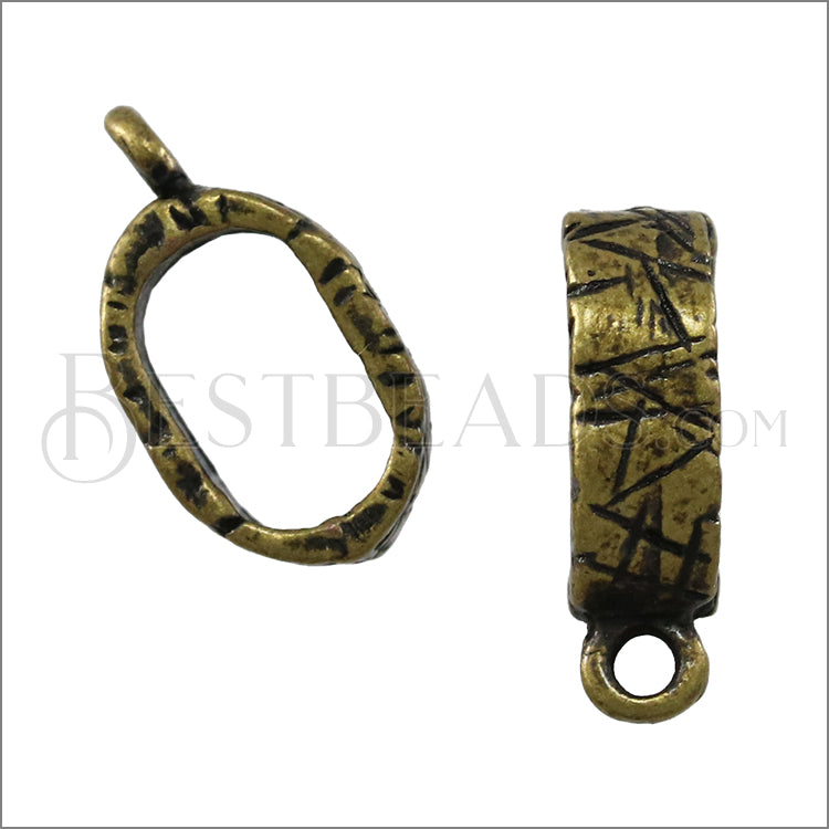 Regaliz® ETCHED CHARM HOLDER spacer ANT. BRASS - 10 pcs